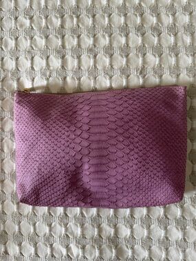 Cuyana python embossed clutch
